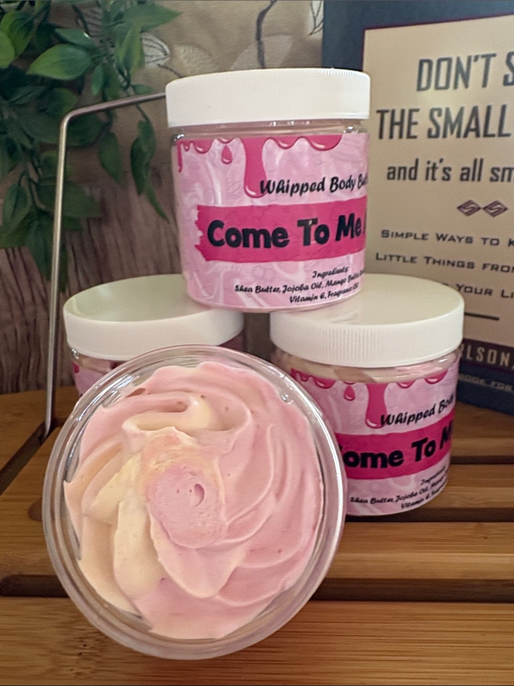 JD HANDMADE WHIPPED BODY BUTTER 4 oz plastic jars  In scent 🌸🍐Come To Me Again - Picture 2 of 4